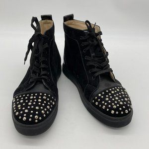 Black Rhinestone Flat Lace Up Round Toe Ankle Boot